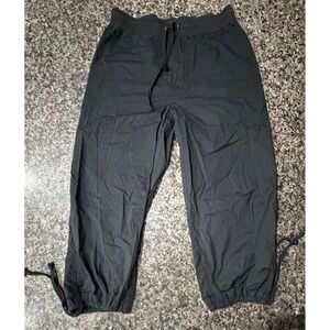 Silverwear New York Black Cropped Jogger Pants Drawstring Waist Small M4536041